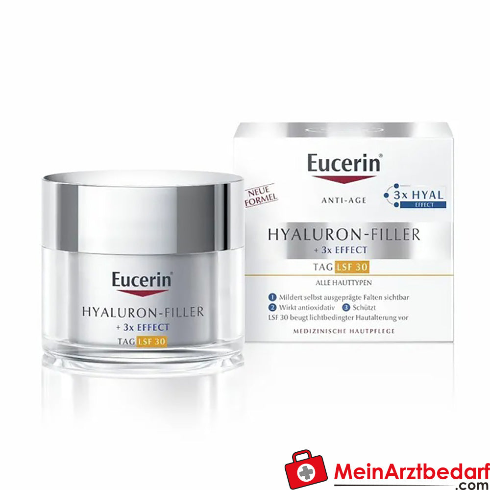 Eucerin® Hyaluron-Filler Tagespflege mit LSF 30|Glättet Falten & beugt lichtbedingter Hautalterung vor, 50ml.