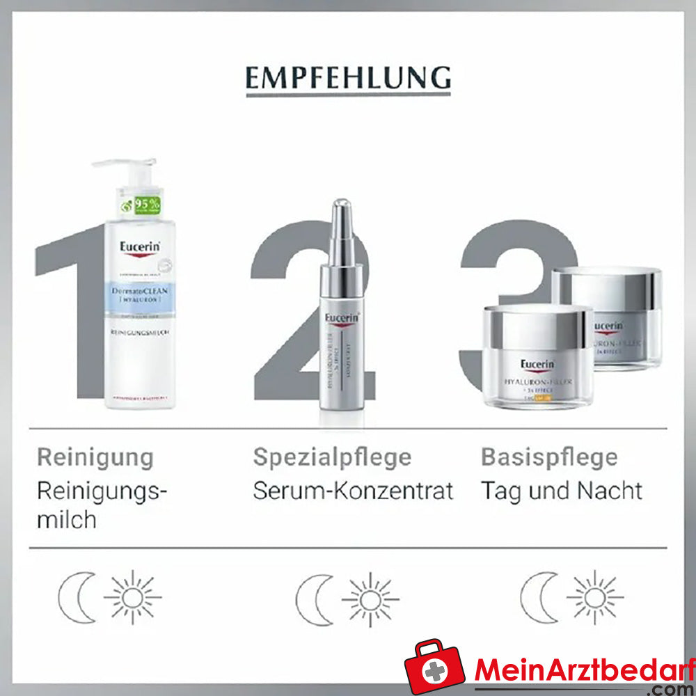 Eucerin® Hyaluron-Filler Tagespflege mit LSF 30|Glättet Falten & beugt lichtbedingter Hautalterung vor, 50ml.