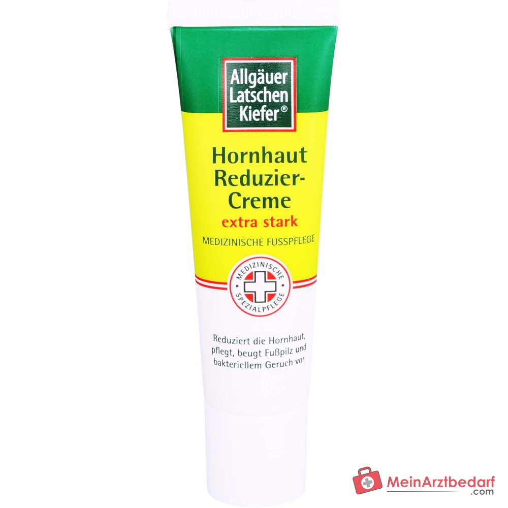 Allgäuer Latschenkiefer Hornhaut Reduziercreme extra stark Fruchtsäuren / Weidenrindenextrakt / Latschenkiefernöl / Sheabutter / Panthenol Creme, 30 ml.