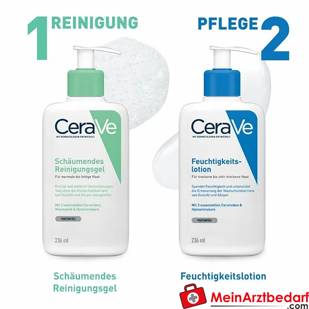 CeraVe Feuchtigkeitslotion|leichte Körperlotion für trockene bis sehr trockene Haut, 236ml.