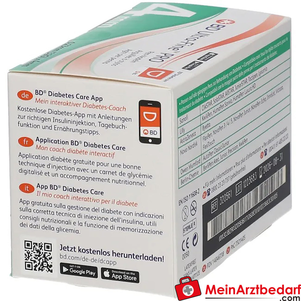 BD Ultra-Fine™ PRO 4 mm 32 G, 105 St..