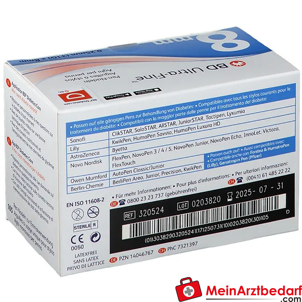 BD Micro-Fine Ultra™ 8 mm 31G, 105 St..