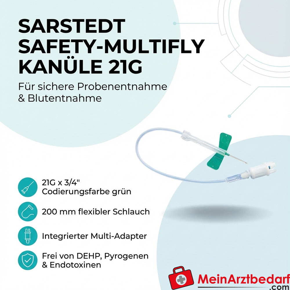 Sarstedt Safety-Multifly cannula 21G x 3/4