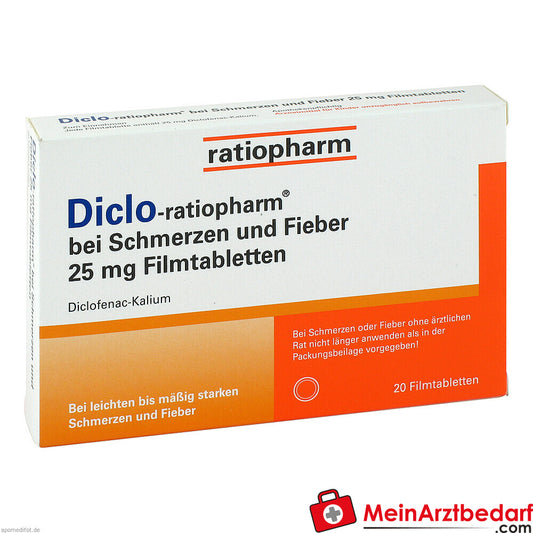 Diclo-ratiopharm bei Schmerzen und Fieber 25mg.