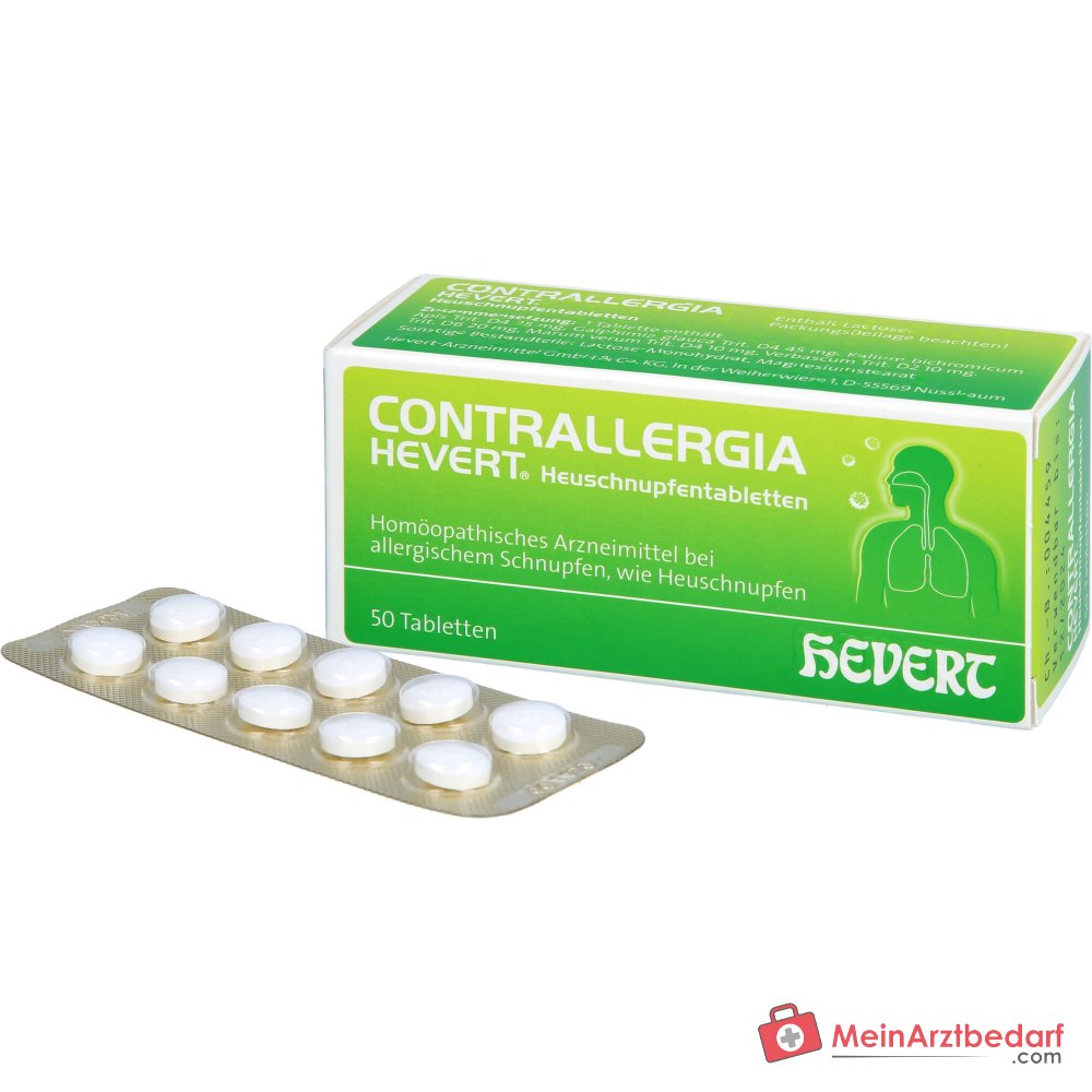 Hevert Contrallergia comprimidos para la fiebre del heno, 50 uds.