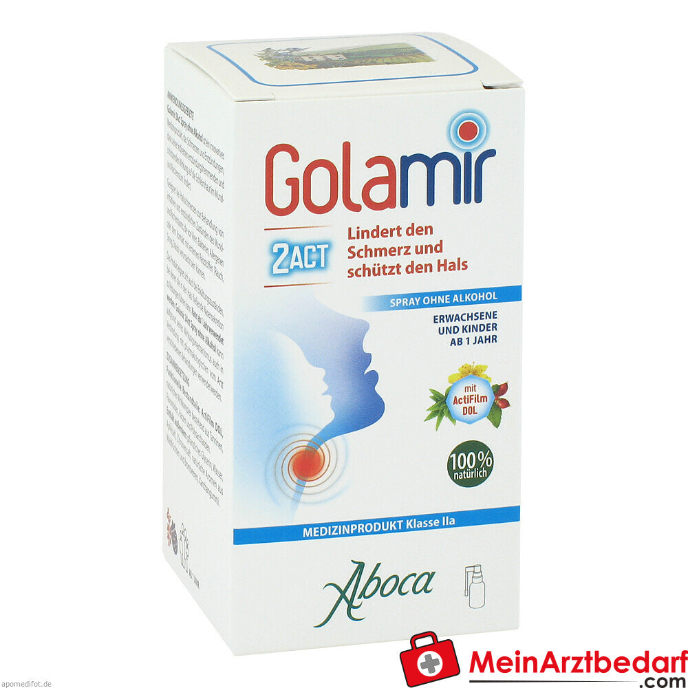 Golamir 2Act ohne Alkohol bei Halsschmerzen.