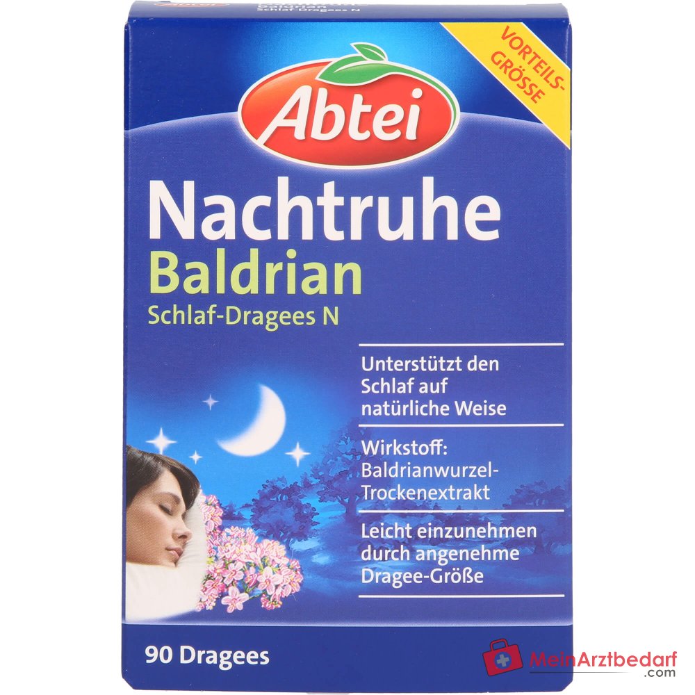 Abtei Nachtrust Valeriaan Valeriaanwortel Droogextract Slaap-Dragees N, 90 st.