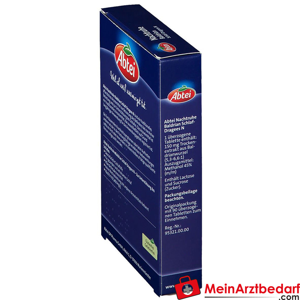 Abtei Nachtruhe Baldrian Schlaf-Dragees N.