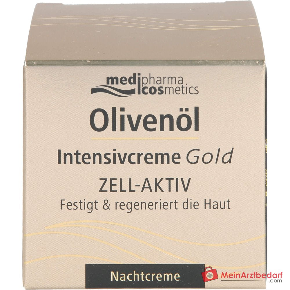 medipharma cosmetics Crema intensiva de aceite de oliva Gold con células activas Crema de noche, 50 ml
