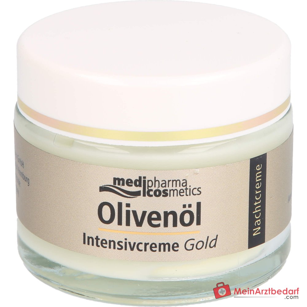 medipharma cosmetics Crema intensiva de aceite de oliva Gold con células activas Crema de noche, 50 ml