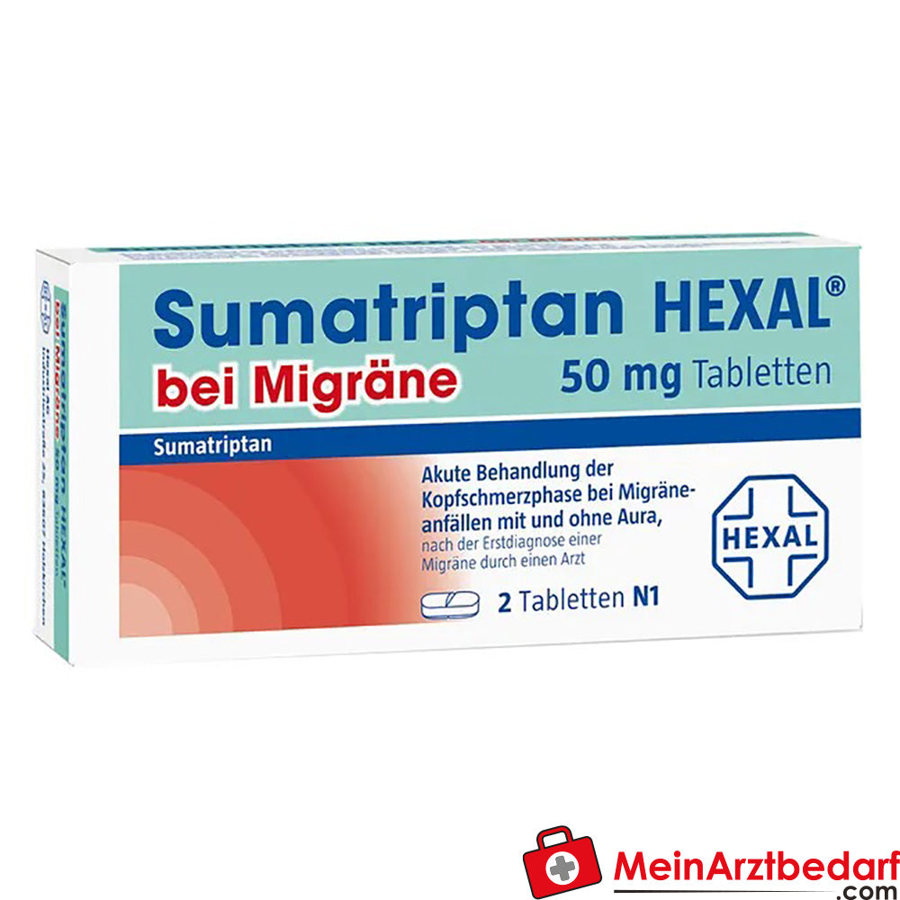 Sumatriptan HEXAL bei Migräne 50mg.