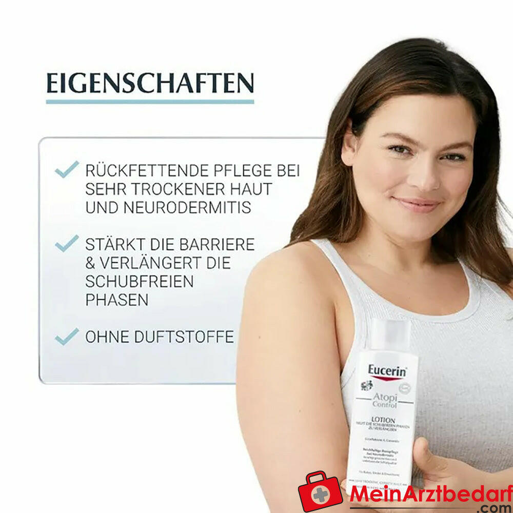 Eucerin® AtopiControl Lotion – schnelle Hilfe bei Spannung und Juckreiz, 250ml.