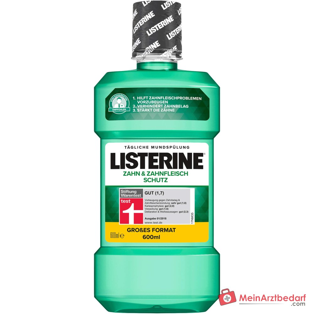 Listerine Zahn- und Zahnfleisch-Schutz Eucalyptol / Thymol / Menthol / Methylsalicylat Mundspülung, 600 ml.