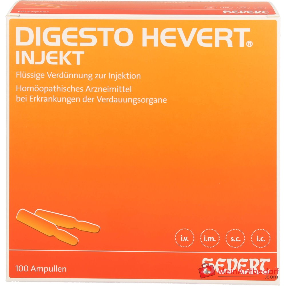 Hevert Digesto injectables ampollas, 100 unidades de 2 ml