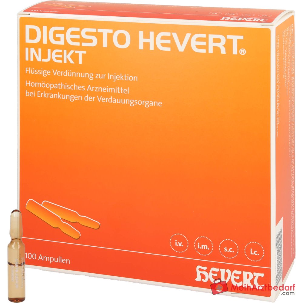 Hevert Digesto injectables ampollas, 100 unidades de 2 ml