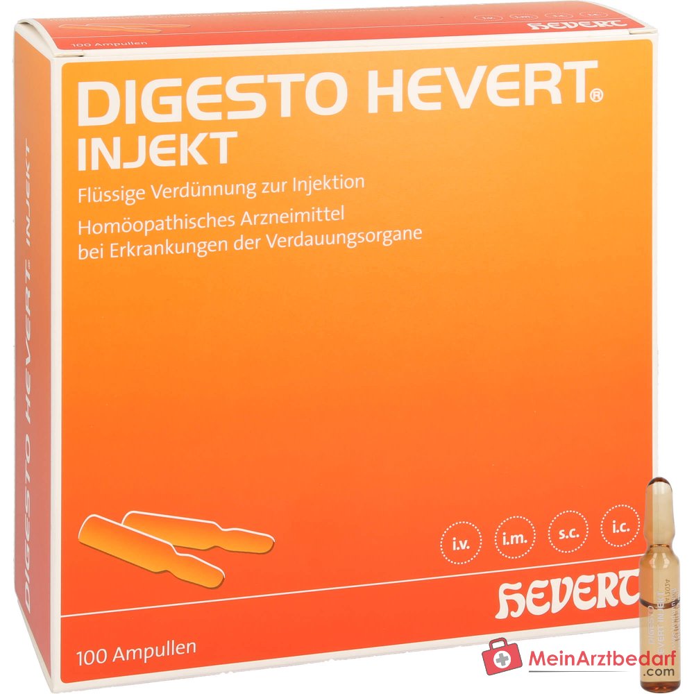 Hevert Digesto iniettabile fiale, 100 pezzi da 2 ml