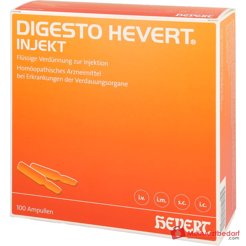 Hevert Digesto iniettabile fiale, 100 pezzi da 2 ml