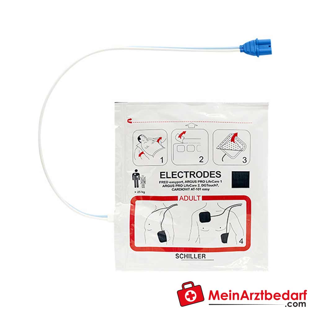 Schiller Defibrillationselektrode für Erwachsene zu FRED easyport, DG Touch 7, DG HD-7, ARGUS PRO LifeCare 1 und 2.