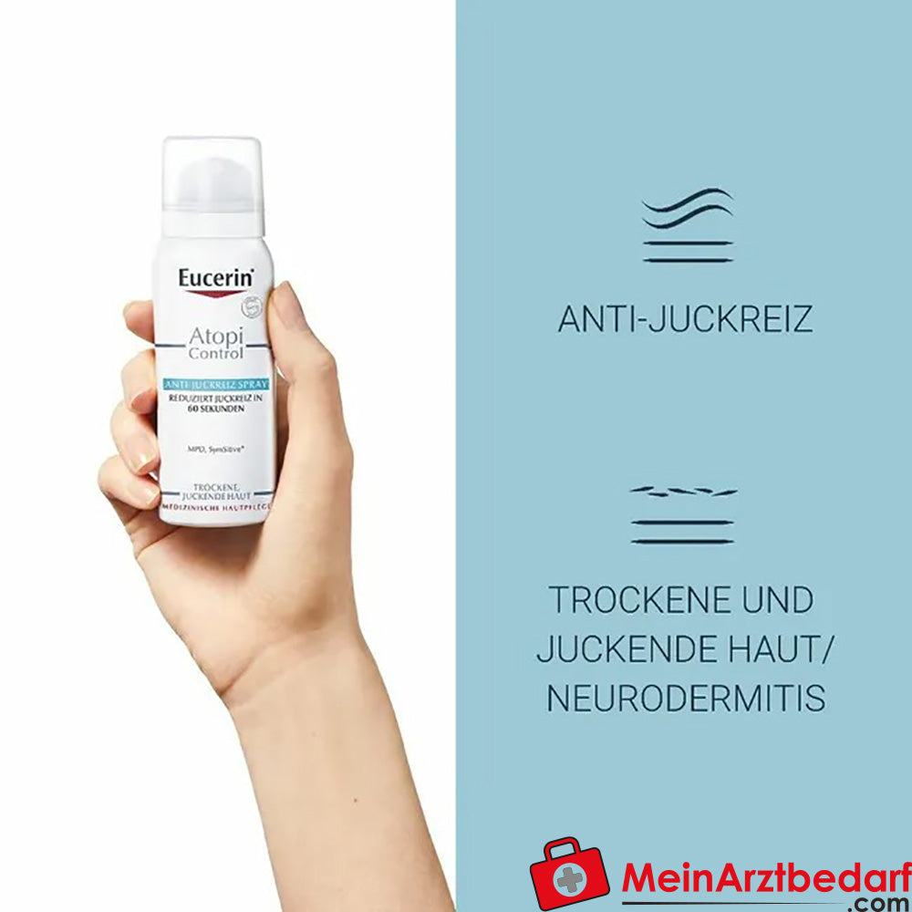 Eucerin® AtopiControl Anti-Juckreiz Spray – bei Neurodermitis und sehr trockener Haut, 50ml.