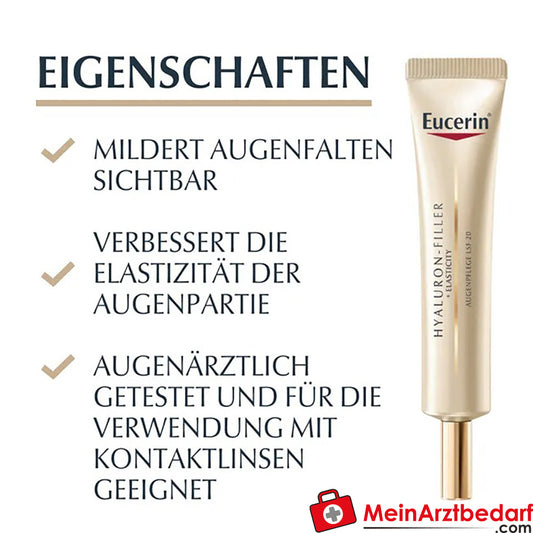 Eucerin® HYALURON-FILLER + ELASTICITY Augenpflege LSF 20 - gegen Augenfalten, 15ml.