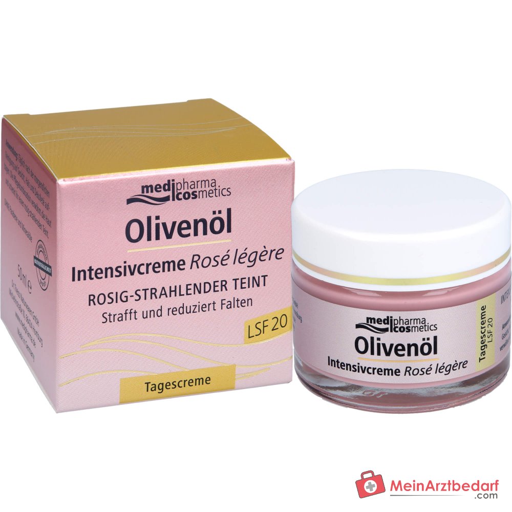 medipharma cosmetics Crema Intensiva de Aceite de Oliva Rosa Ligera SPF 20, 50 ml