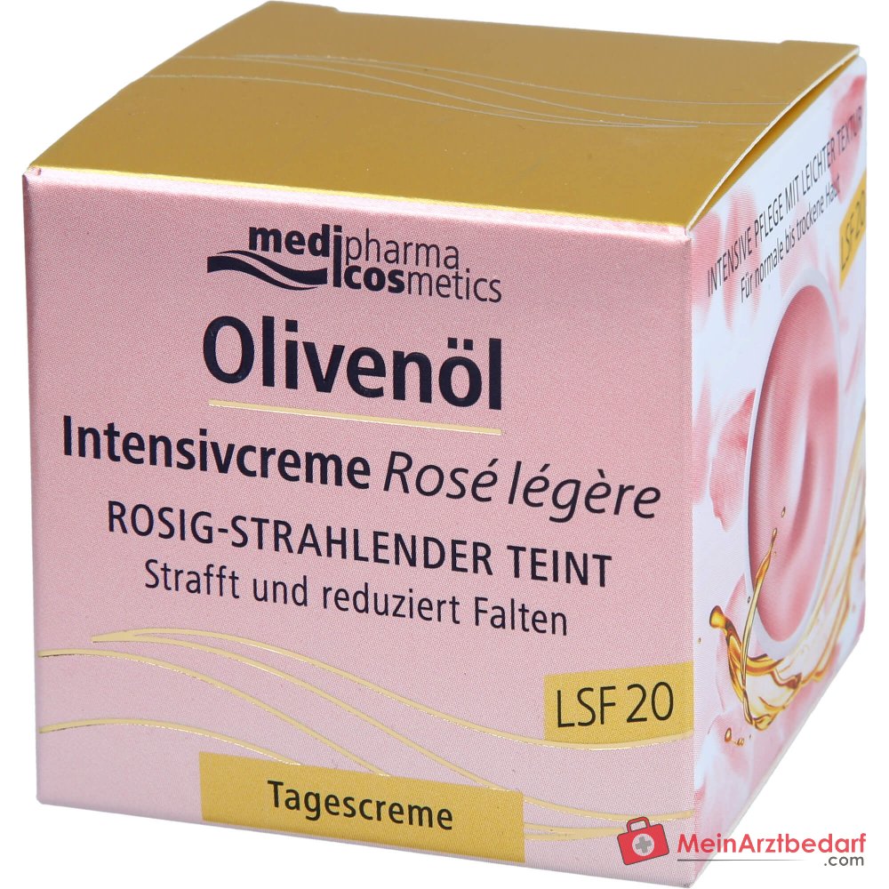 medipharma cosmetics Crema Intensiva de Aceite de Oliva Rosa Ligera SPF 20, 50 ml
