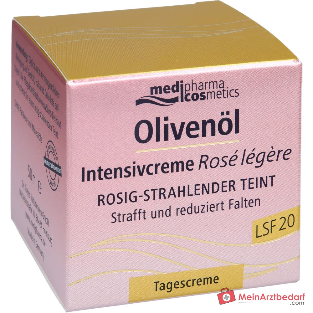 medipharma cosmetics Crema Intensiva de Aceite de Oliva Rosa Ligera SPF 20, 50 ml
