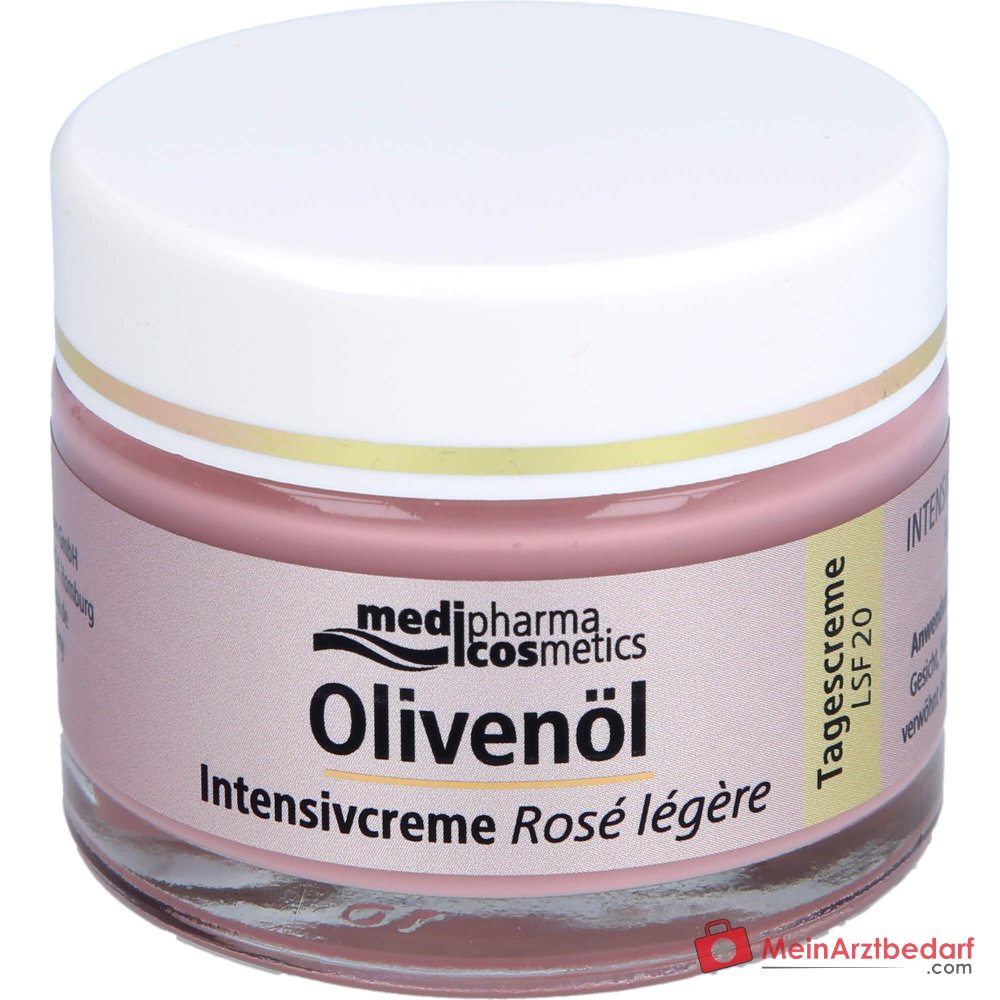medipharma cosmetics Crema Intensiva de Aceite de Oliva Rosa Ligera SPF 20, 50 ml