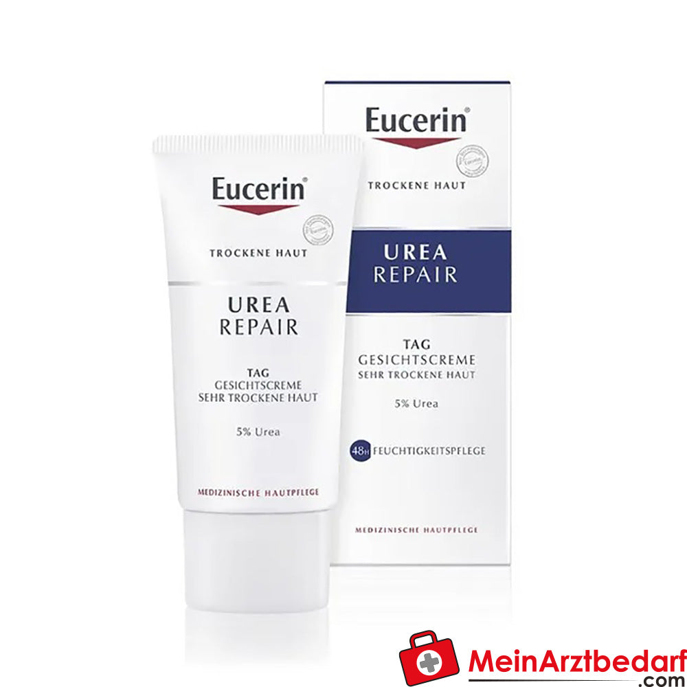 Eucerin® Urea Repair Tag Gesichtscreme 5% – Feuchtigkeitspflege bei trockener Haut, 50ml.