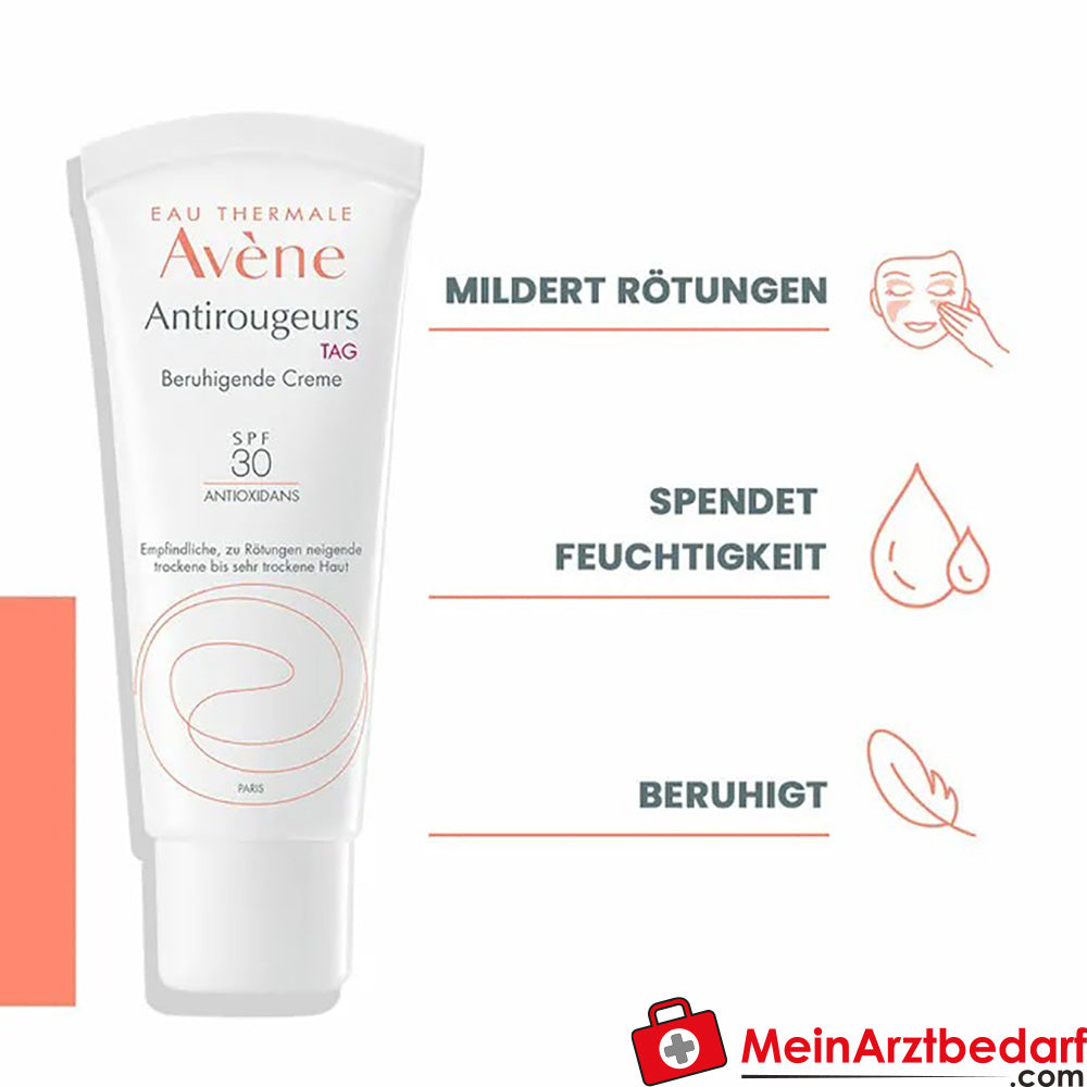 Avène Antirougeurs Tag Beruhigende Creme mit SPF 30 - bei Rötungen und Rosacea-Behandlung, 40ml.