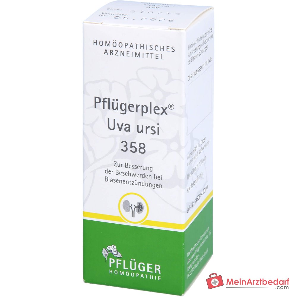 Pflüger Pflügerplex Uva ursi 358 Aconitum napellus / Arctostaphylos uva-ursi / Colocynthis / Hydrargyrum bichloratum / Lytta vesicatoria / Solanum dulcamara / Thuja occidentalis tabletten, 100 st.