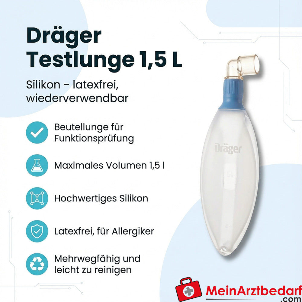 Dräger Testlunge 1,5 l Silikon Beutellunge Mehrweg latexfrei