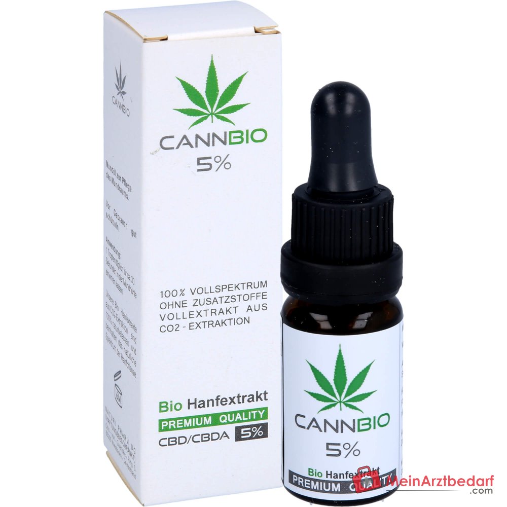 CANNBIO CBD 5% Cannabidiol Bio Hennep Vollextract Druppels, 10 ml
