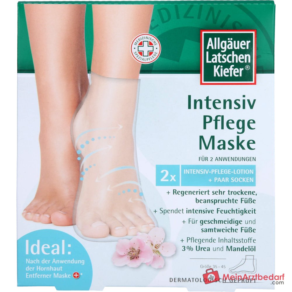 Allgäuer Latschenkiefer Intensiv Pflege Maske für Füße, 1 Packung.