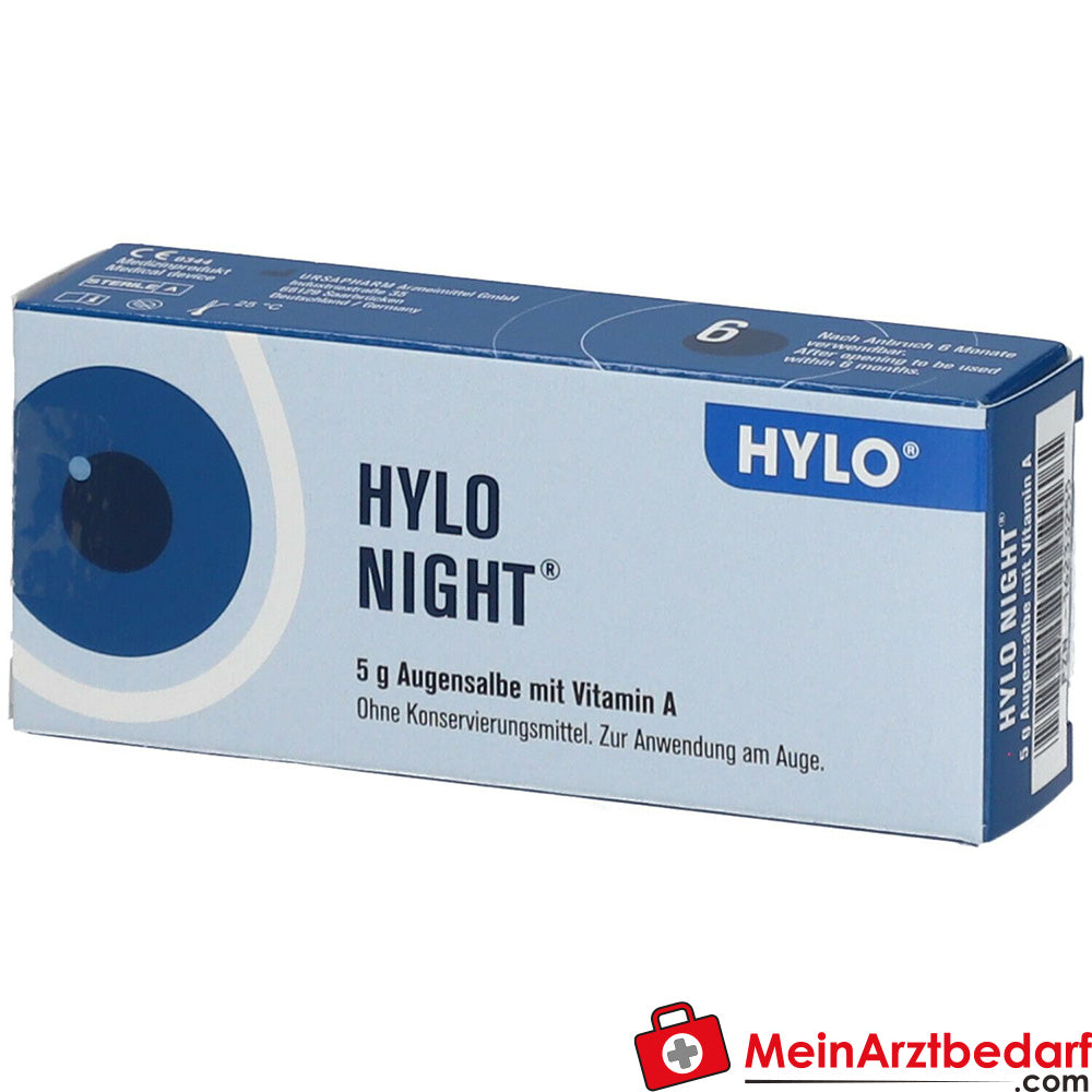 HYLO NIGHT® Augensalbe mit Vitamin A für die nächtliche Pflege der Augen, 5g.