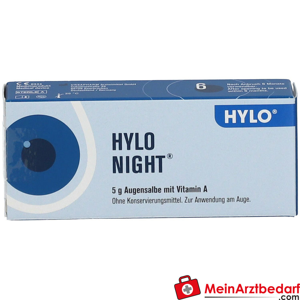 HYLO NIGHT® Augensalbe mit Vitamin A für die nächtliche Pflege der Augen, 5g.