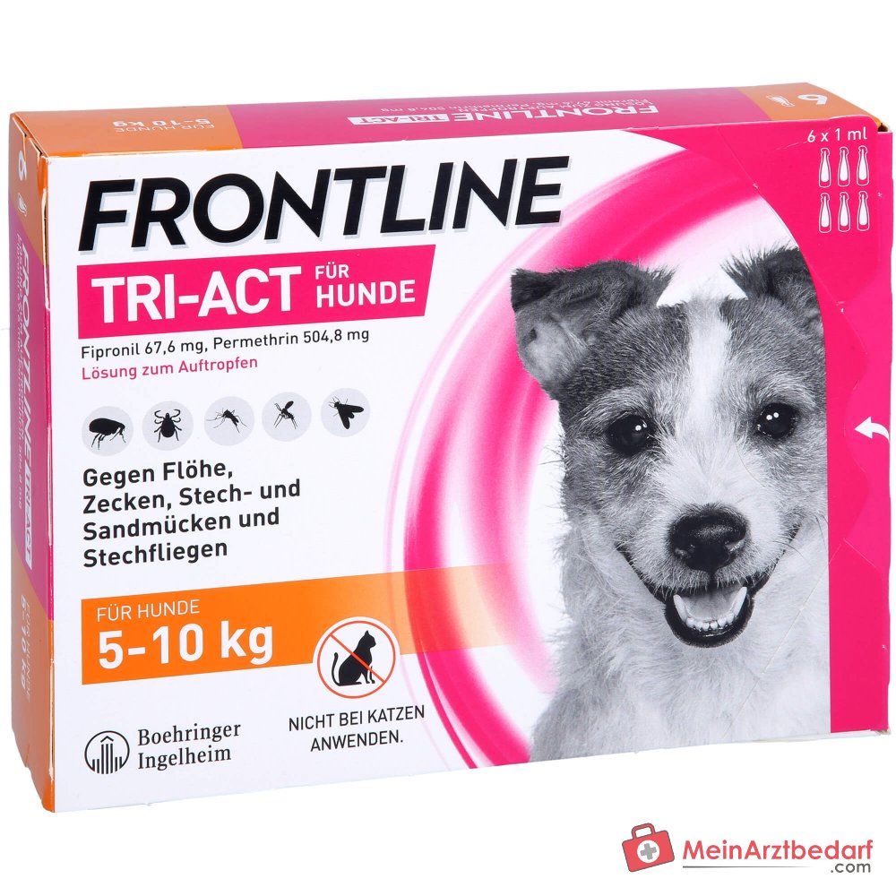 Frontline Tri-Act Perro 5-10 kg Fipronil y Permetrina Spot-On 6 piezas