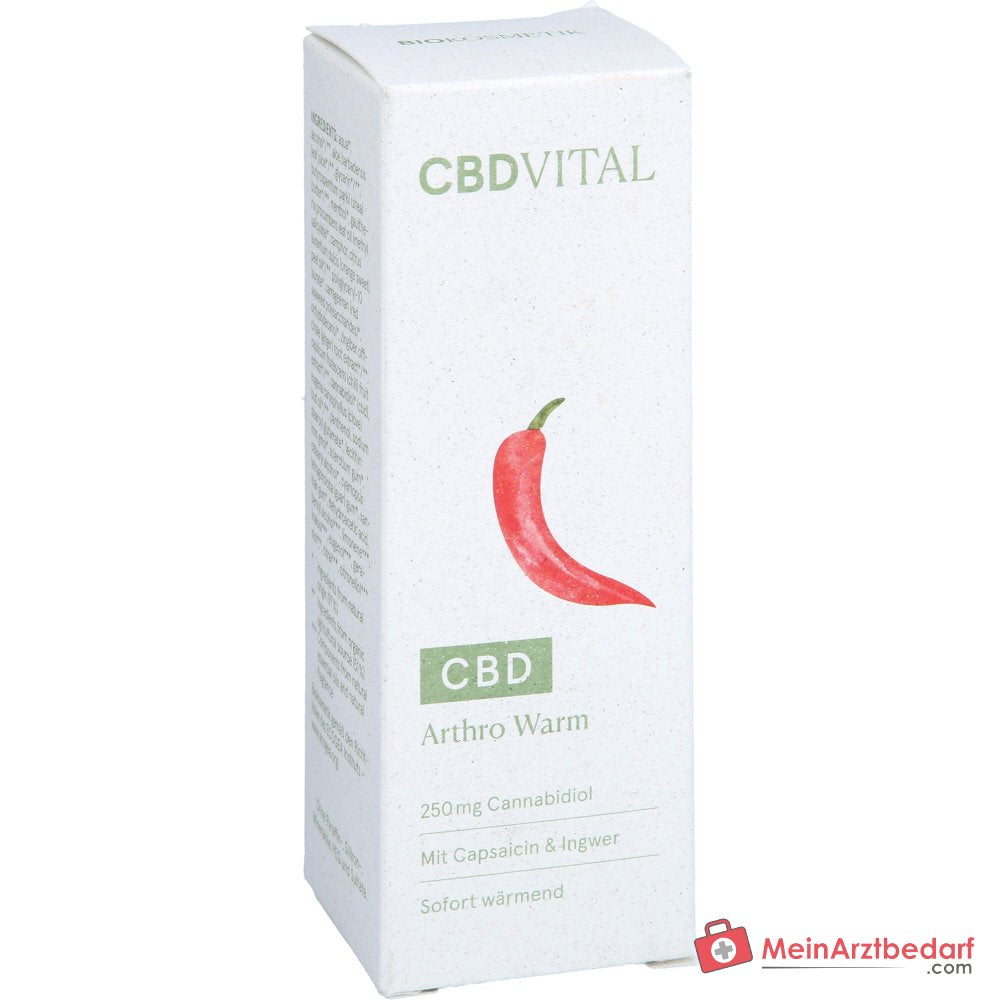 CBD Arthro Warm Cannabidiol / Extrait de Boswellia / MSM / Menthol / Camphre / Huile d'orange / Extrait de gingembre / Extrait de capsicum / Panthénol / Huile de clou de girofle / Crème chauffante Aloe Vera, 100 ml