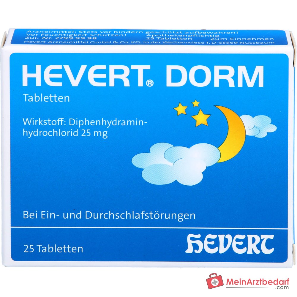 Hevert Dorm 25 mg Diphenhydramin Tabletten 20 Stück, 25 St.