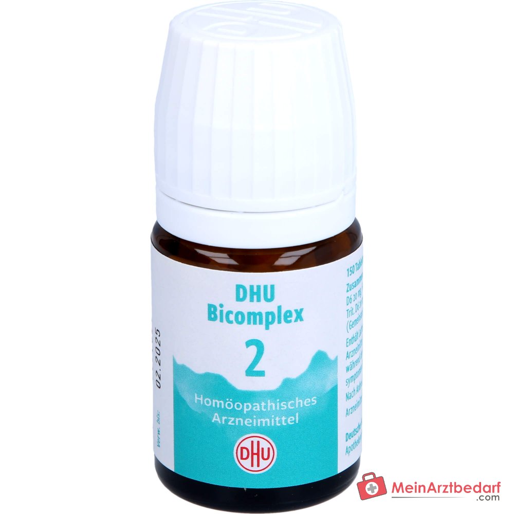 DHU Bicomplex 2 Tabletten – Calcium phosphoricum D6, Ferrum phosphoricum D6, Kalium phosphoricum D6, Natrium chloratum D6, Silicea D12, 150 Stück