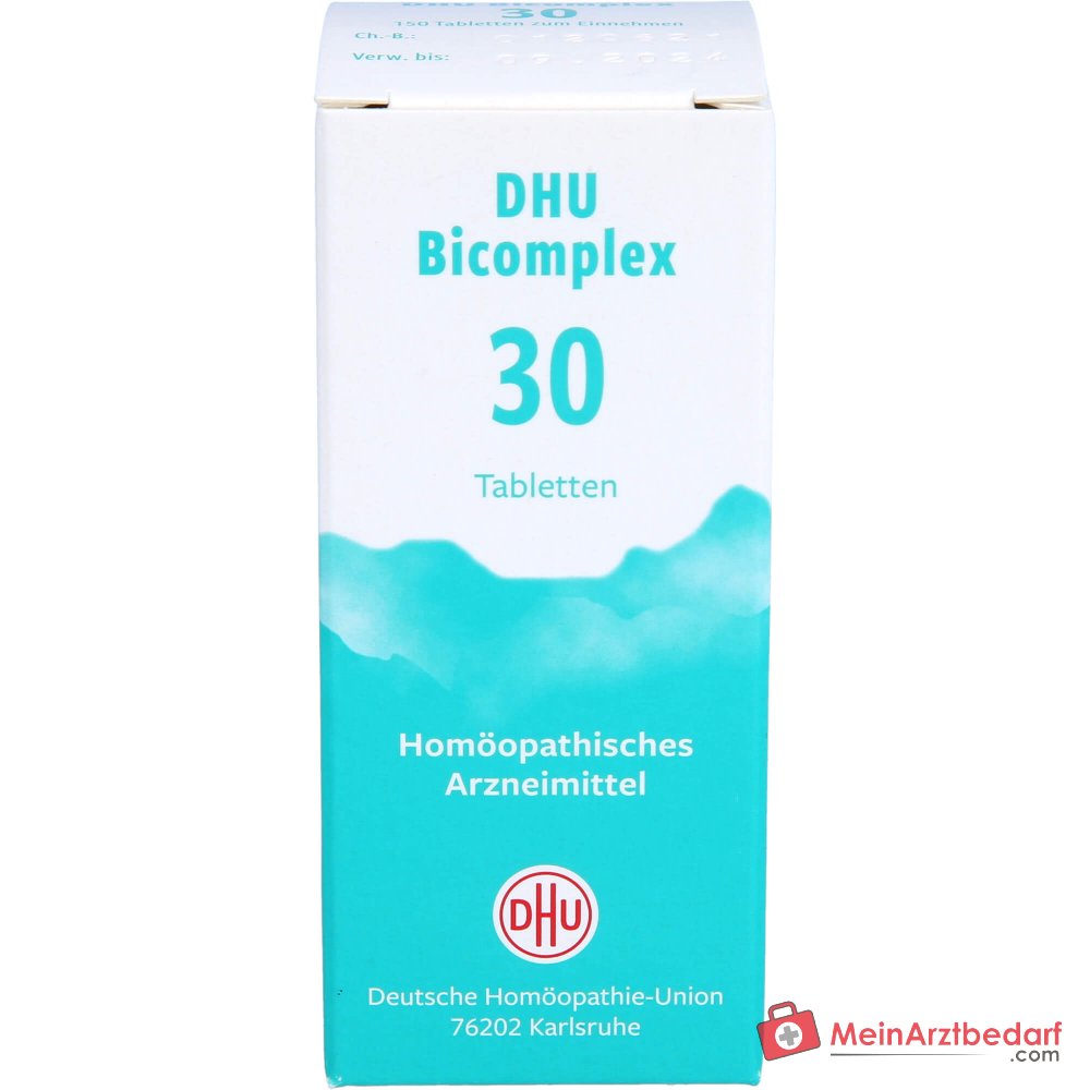 DHU Bicomplex 30 Tabletten 25 mg – Kalium chloratum D6 / Calcium fluoratum D12 / Calcium phosphoricum D6 / Acidum silicicum D12 Packung