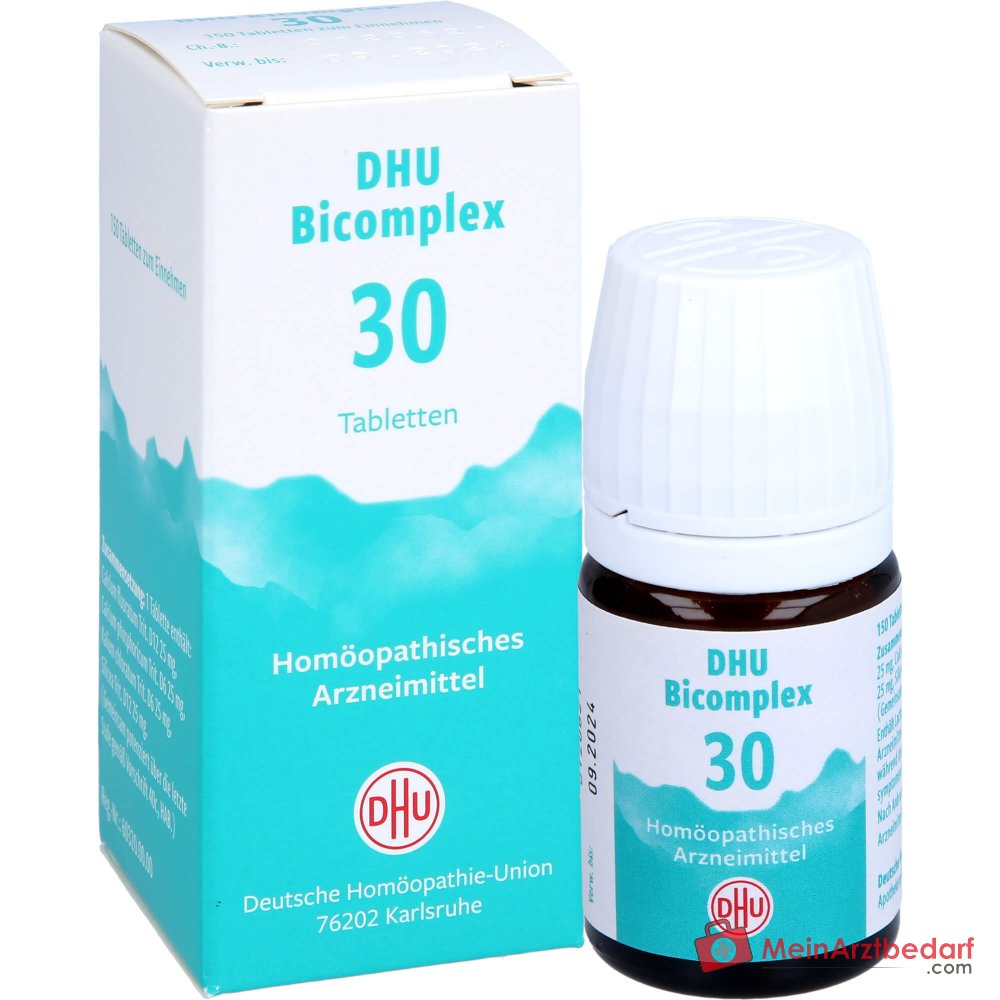 DHU Bicomplex 30 Comprimés 25 mg - Kalium chloratum D6 / Calcium fluoratum D12 / Calcium phosphoricum D6 / Acidum silicicum D12 Boîte