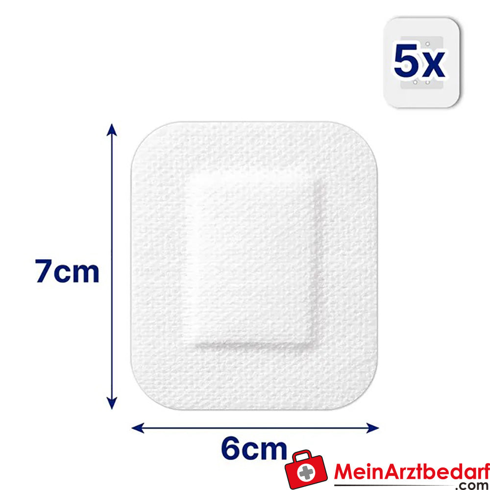 Hansaplast Sensitive XL 6 x 7 cm, 5 St..