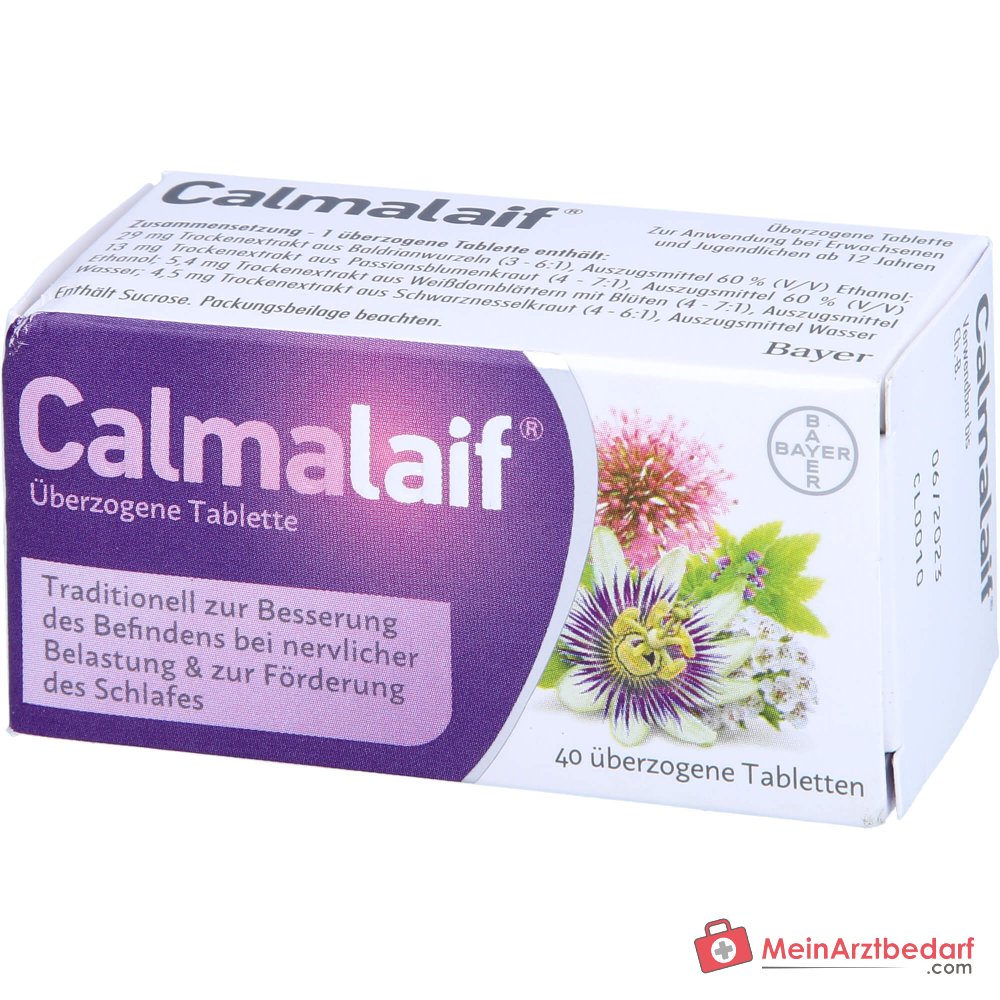 Calmalaif Tabletten Baldrian Passionsblume Schwarznessel Weißdorn 40 St.