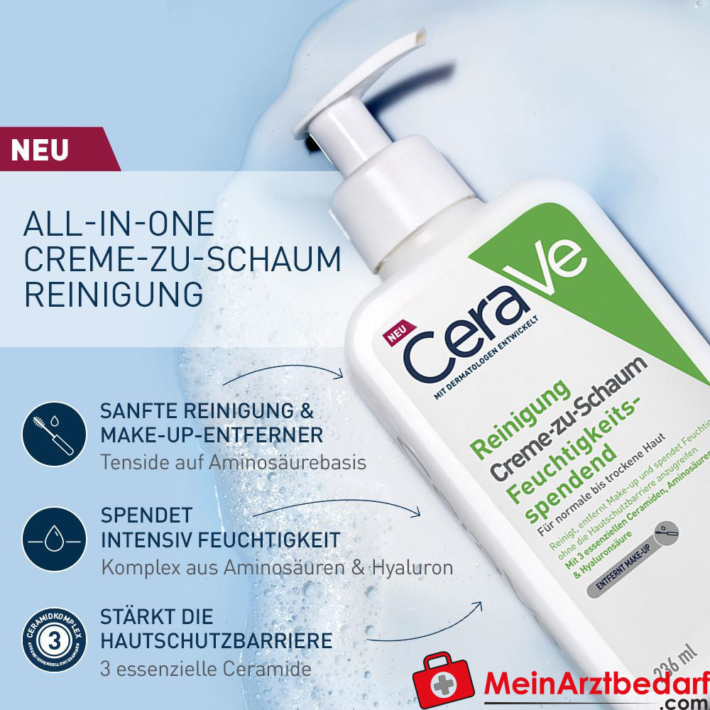 CeraVe Reinigung Creme-zu-Schaum, 236ml.