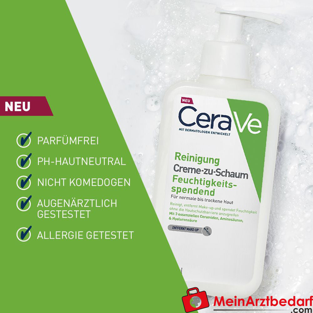 CeraVe Reinigung Creme-zu-Schaum, 236ml.