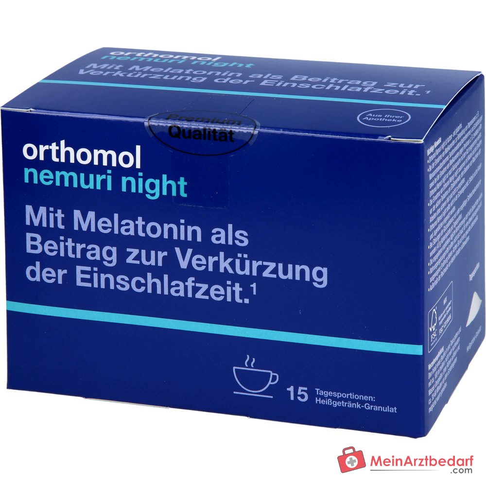 Orthomol Nemuri night Heissgetraenk-Granulat mit Melatonin, 15 x 10 g.