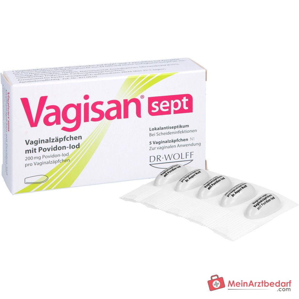 Vagisan sept Vaginalzäpfchen mit Povidon-Iod, 5 St..