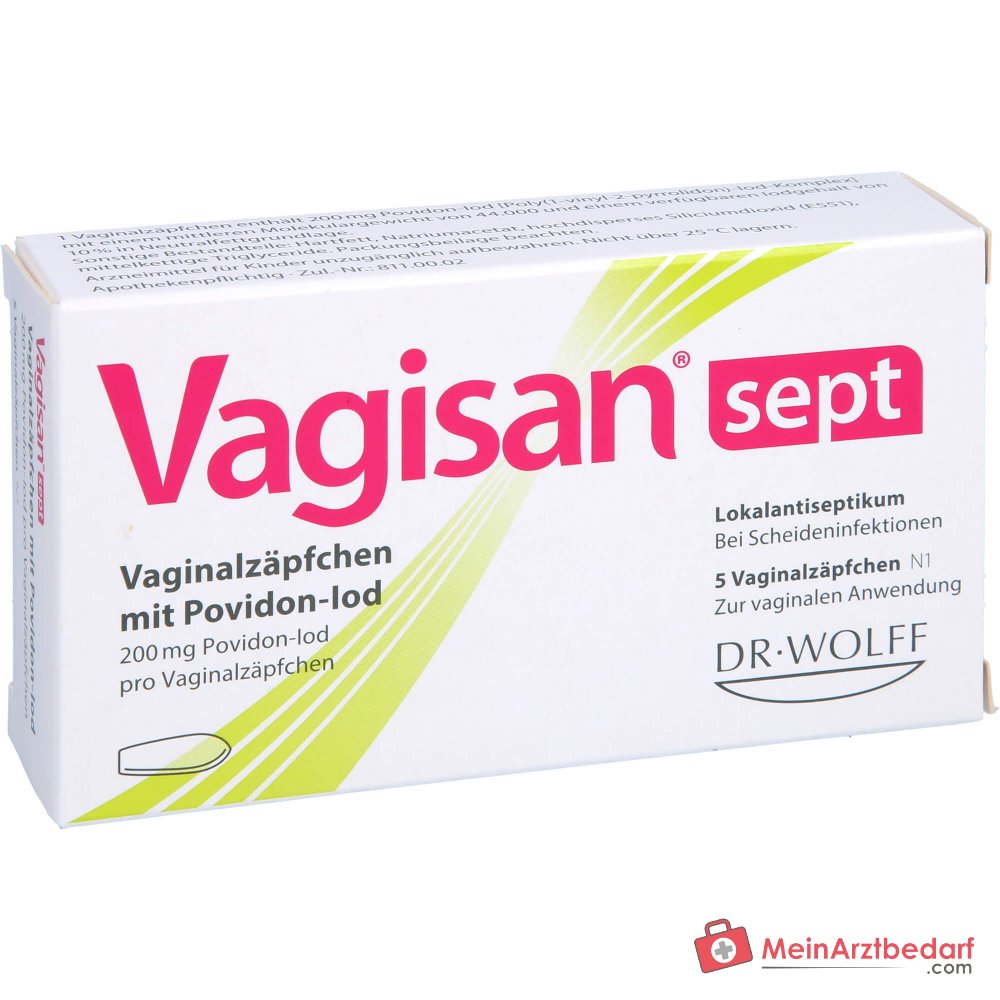 Vagisan sept Vaginalzäpfchen mit Povidon-Iod, 5 St..