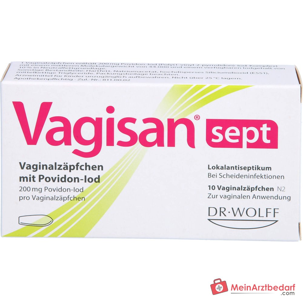 Vagisan sept Vaginalzäpfchen mit Povidon-Iod, 10 St..